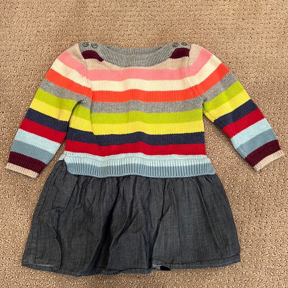 Gap baby striped sweater dress size 12-18m
